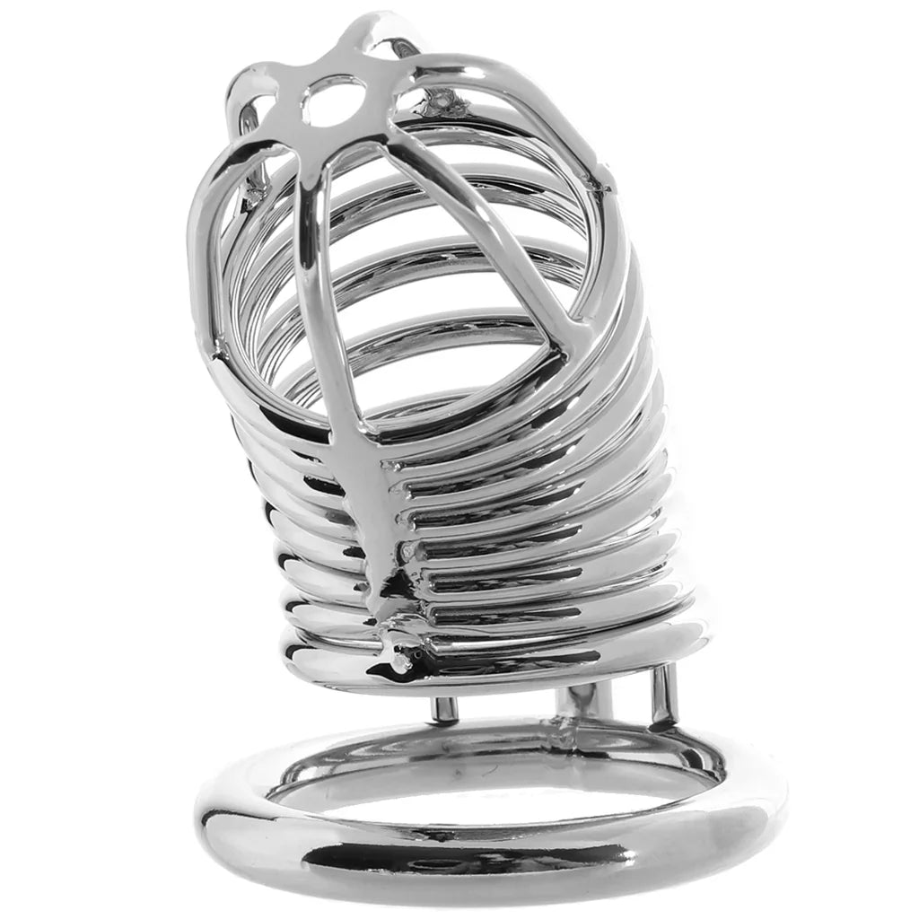 Blue Line Deluxe Steel Chastity Cage — Silver