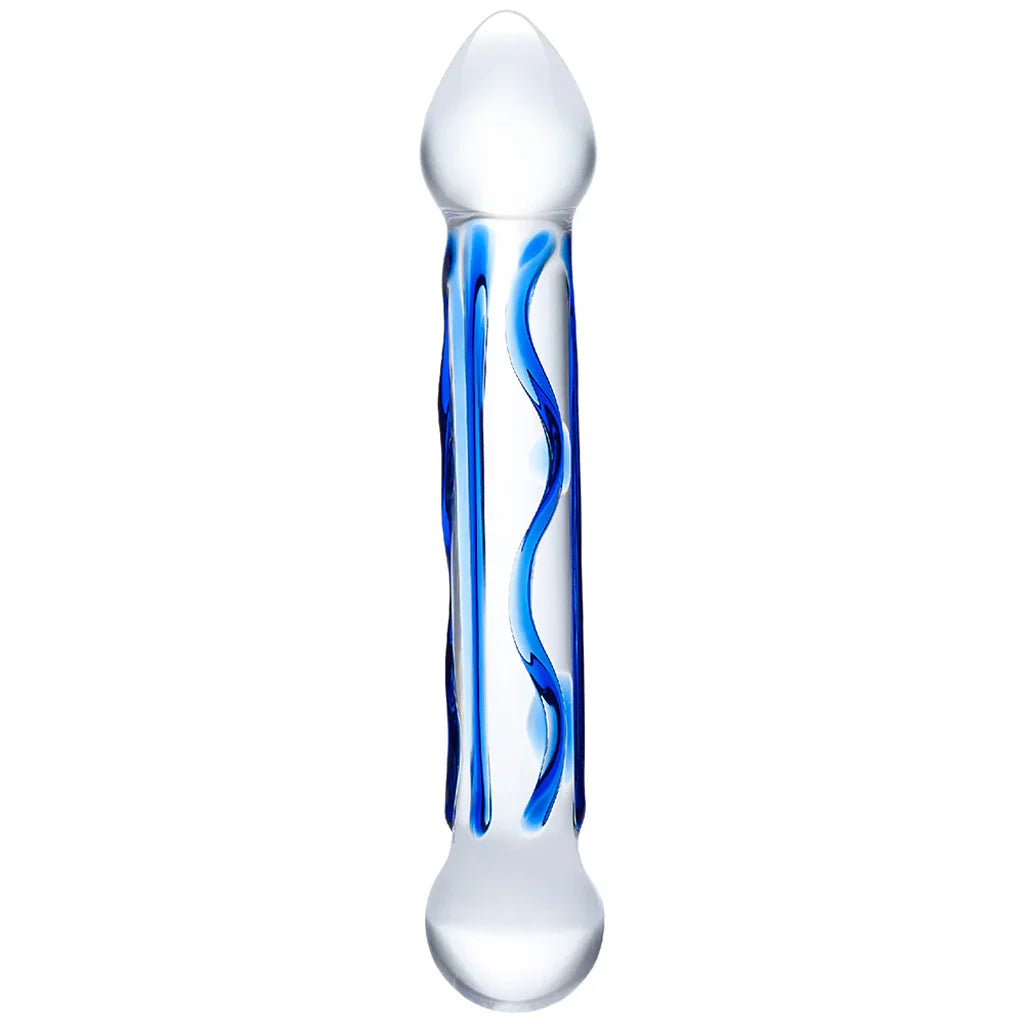 6.5" Full Tip Textured Glass Dildo