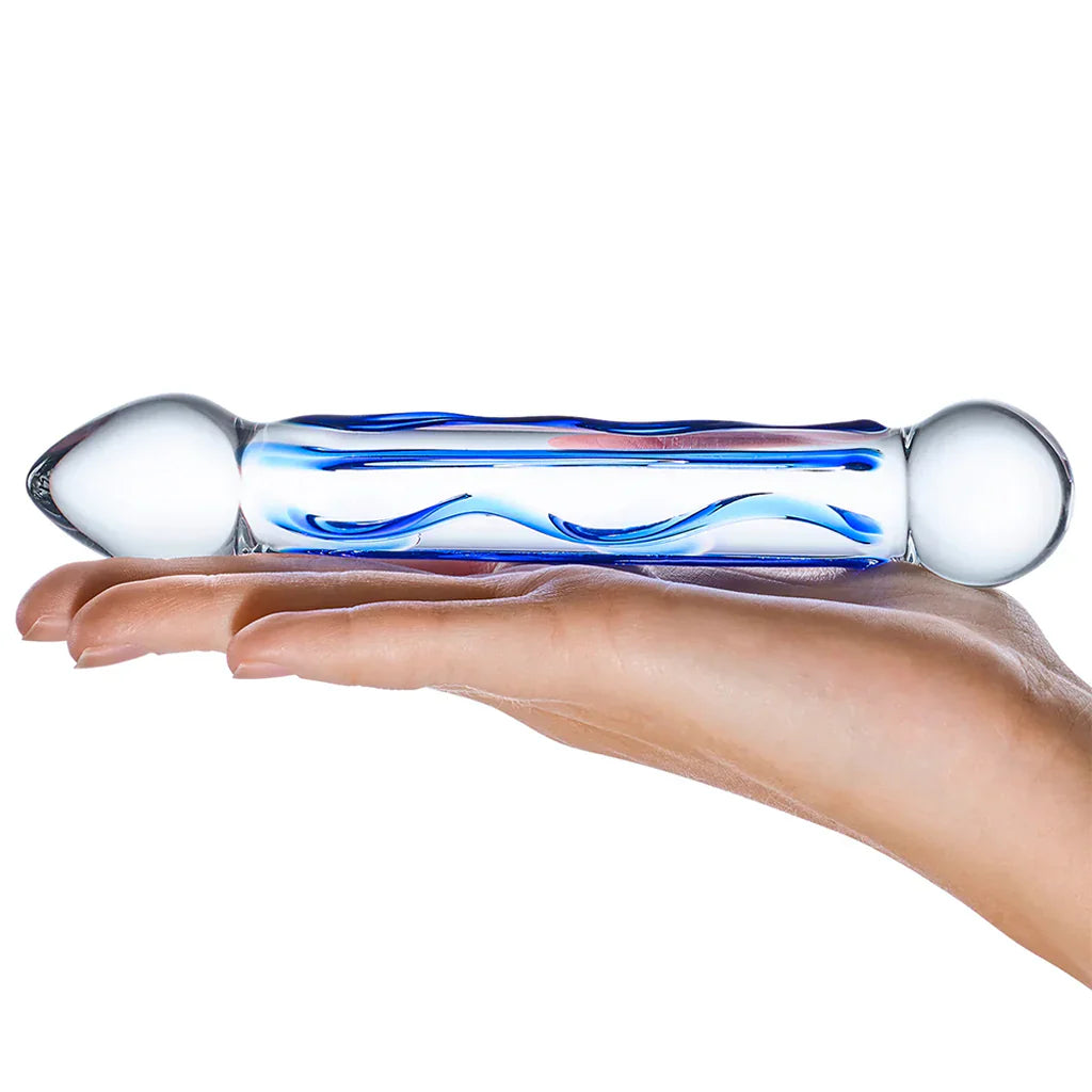 6.5" Full Tip Textured Glass Dildo