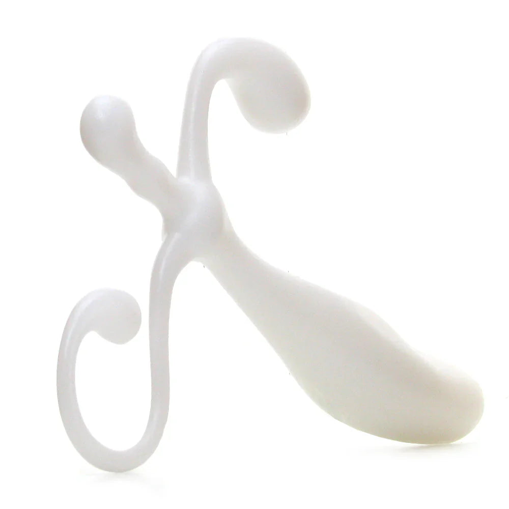 Blue Line 5 Inch Male P-Spot Massager in White