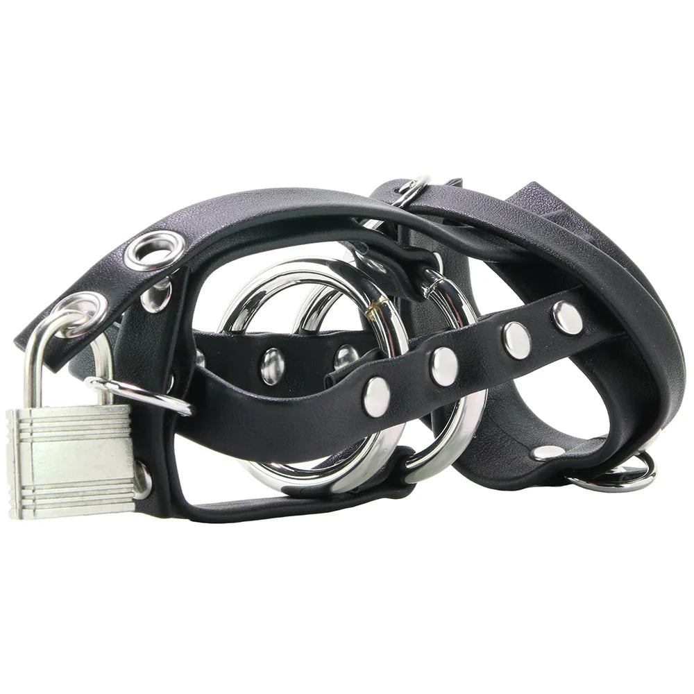 Blue Line Gimp Cock Chastity Sheath with C-Ring