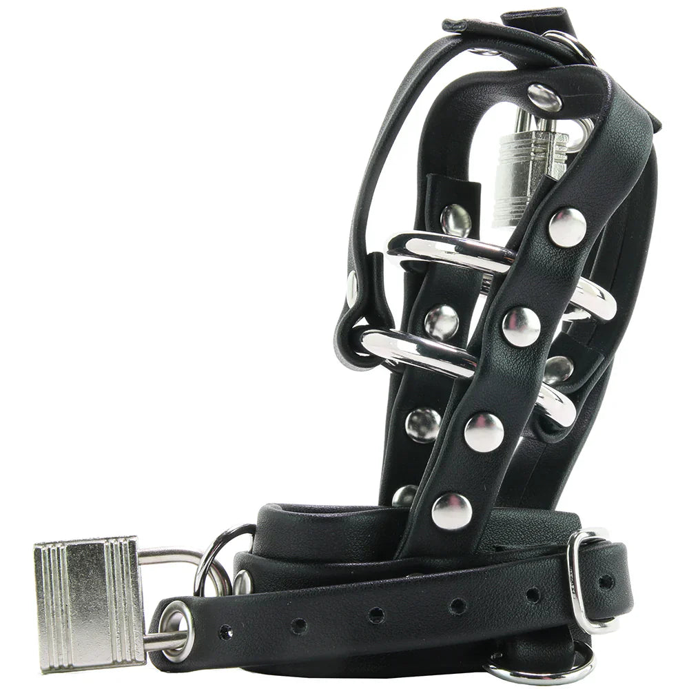 Blue Line Gimp Cock Chastity Sheath with C-Ring