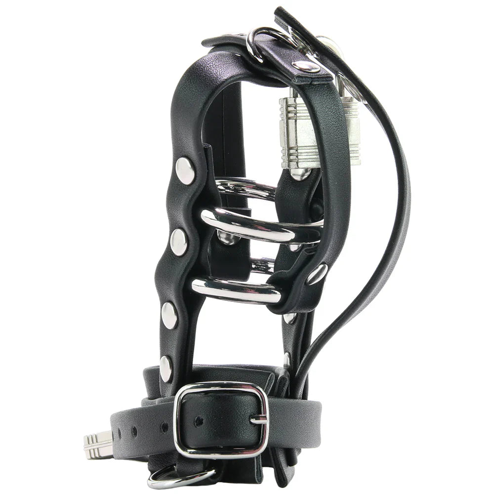 Blue Line Gimp Cock Chastity Sheath with C-Ring